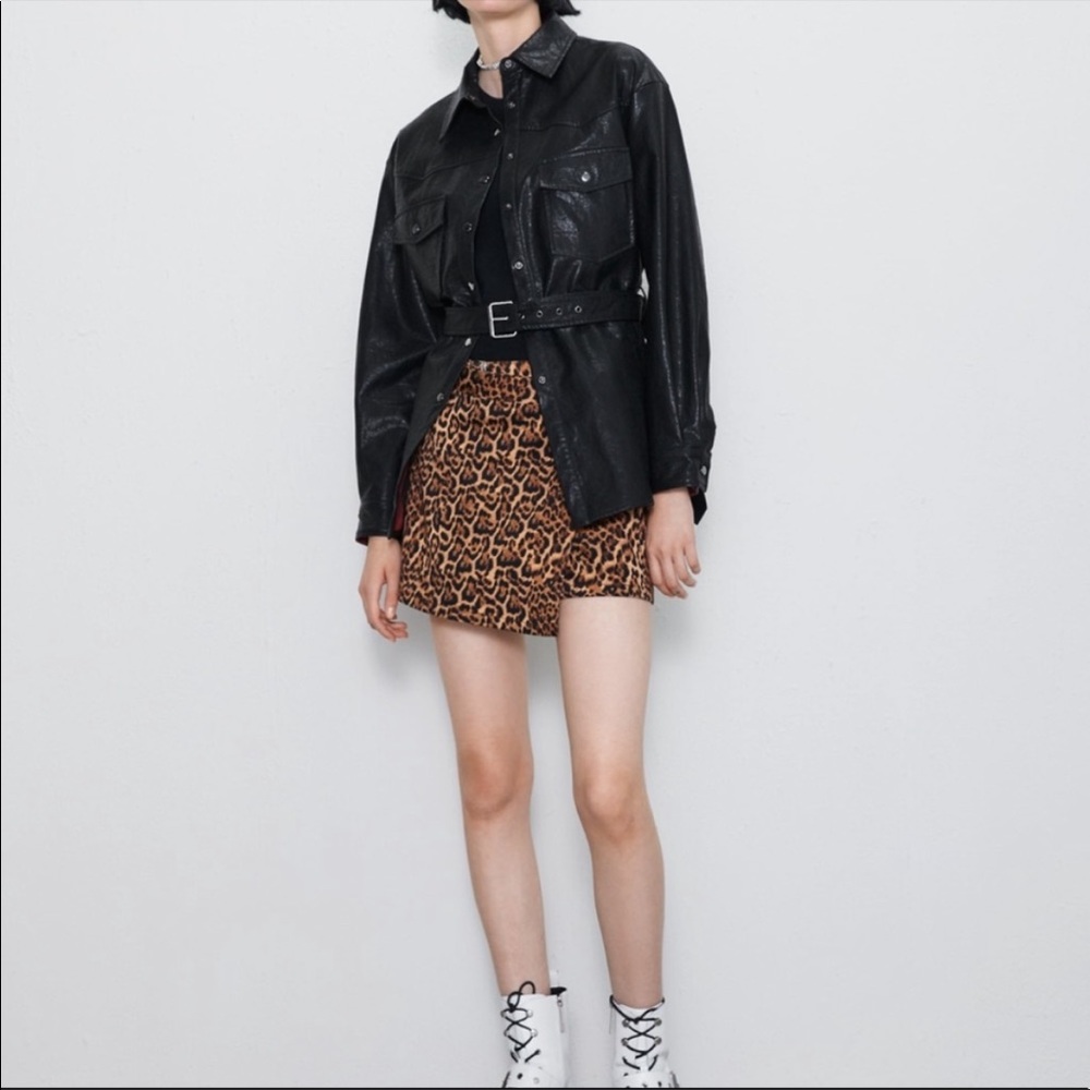 ZARA Animal Print Leopard Skort